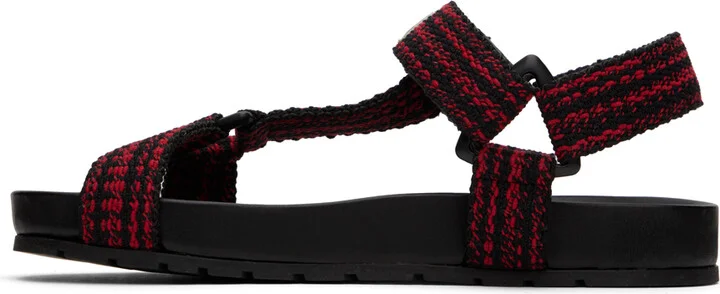 Bottega Veneta Black & Red Trip Sandals - Image 3