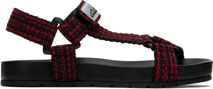 Bottega Veneta Black & Red Trip Sandals