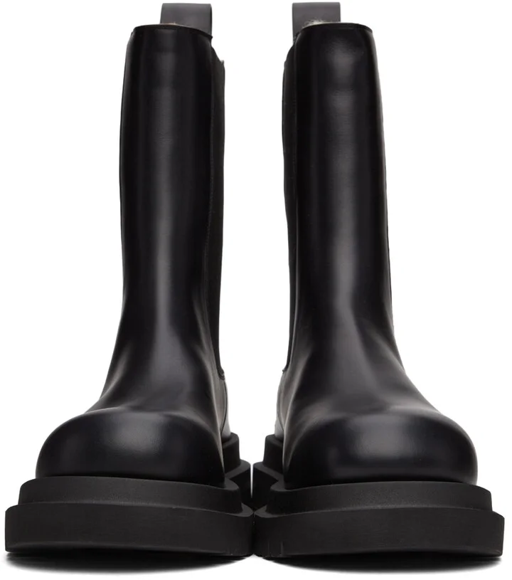Bottega Veneta Black Shearling Lug Chelsea Boots - Image 2