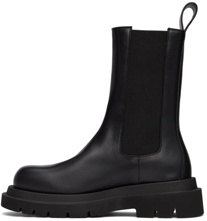 Bottega Veneta Black Shearling Lug Chelsea Boots - Image 3