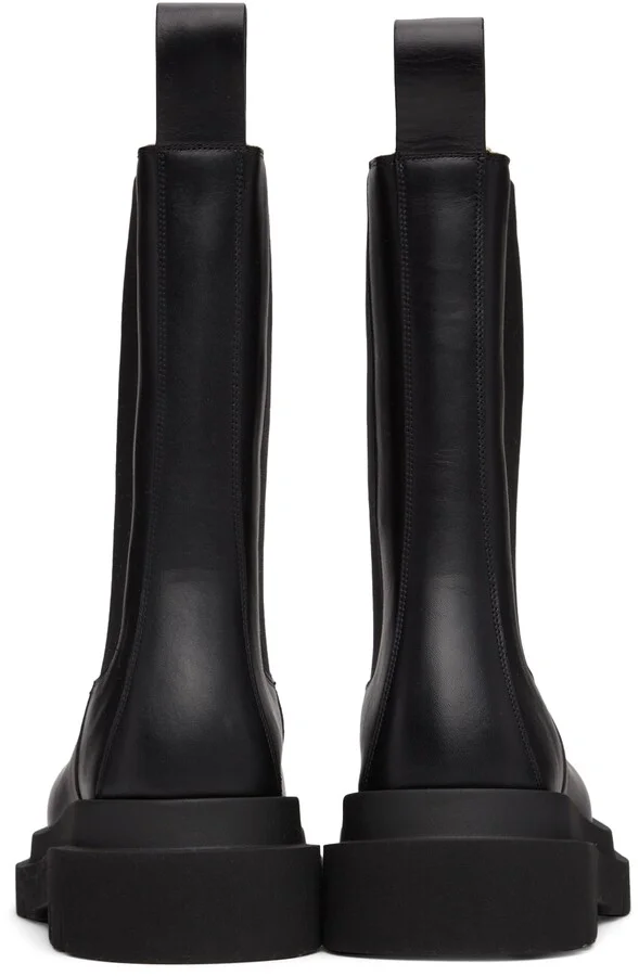 Bottega Veneta Black Shearling Lug Chelsea Boots - Image 4