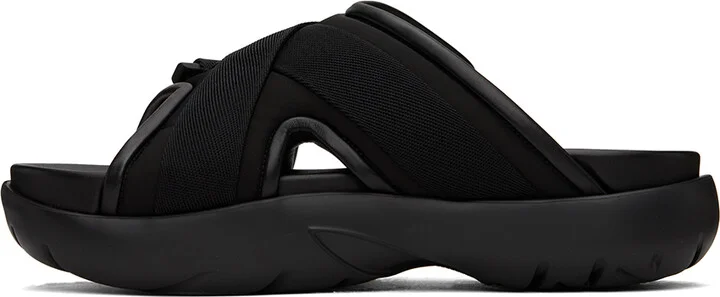 Bottega Veneta Black Snap Slide Sandals - Image 3