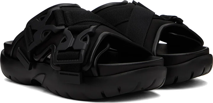 Bottega Veneta Black Snap Slide Sandals - Image 4