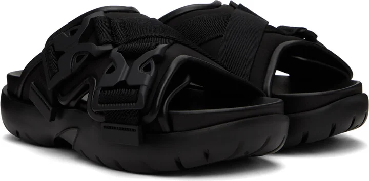 Bottega Veneta Black Snap Slide Sandals - Image 4