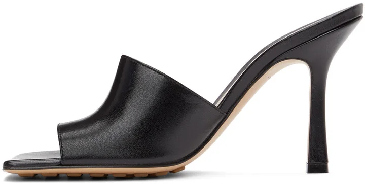 Bottega Veneta Black Stretch Heeled Mules - Image 3
