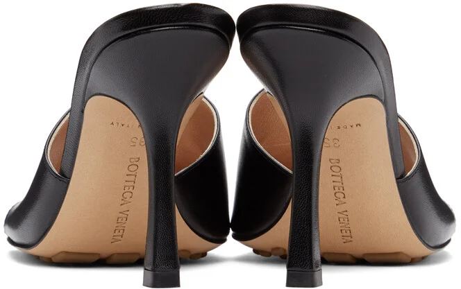 Bottega Veneta Black Stretch Heeled Mules - Image 4