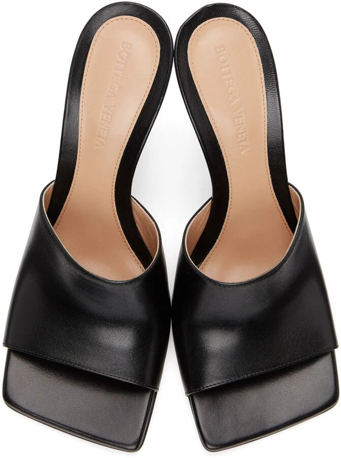 Bottega Veneta Black Stretch Heeled Mules - Image 5
