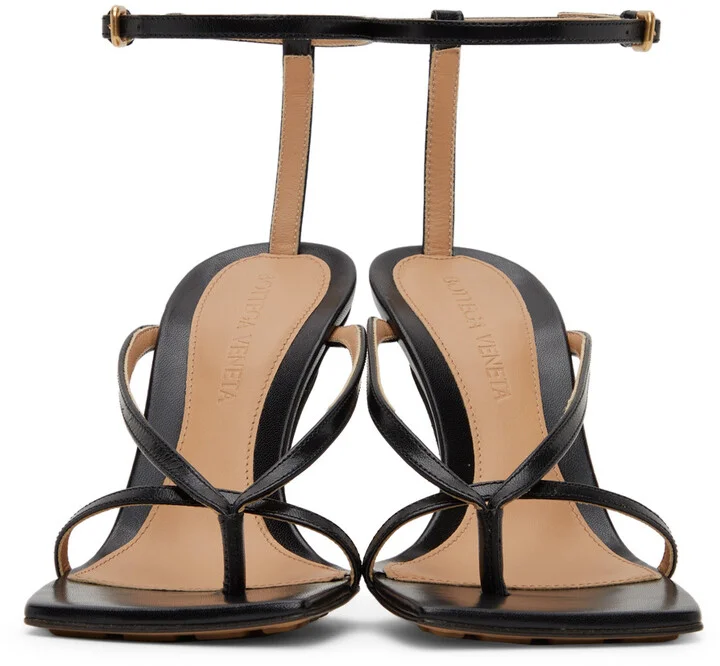Bottega Veneta Black Stretch Heeled Sandals - Image 2