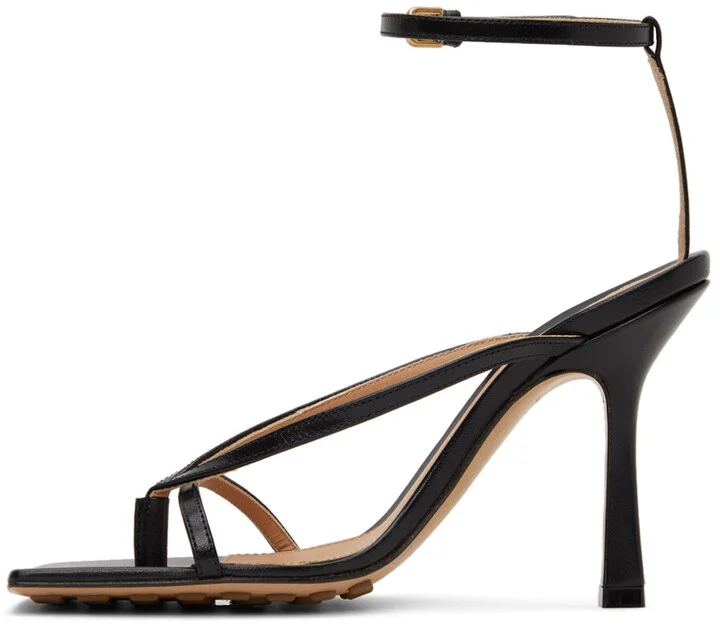 Bottega Veneta Black Stretch Heeled Sandals - Image 3