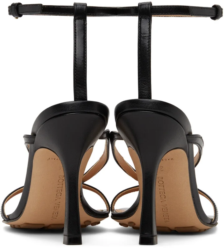 Bottega Veneta Black Stretch Heeled Sandals - Image 4