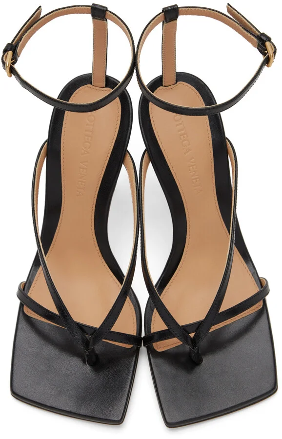 Bottega Veneta Black Stretch Heeled Sandals - Image 5