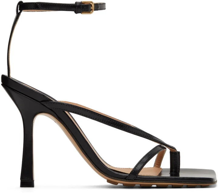 Bottega Veneta Black Stretch Heeled Sandals