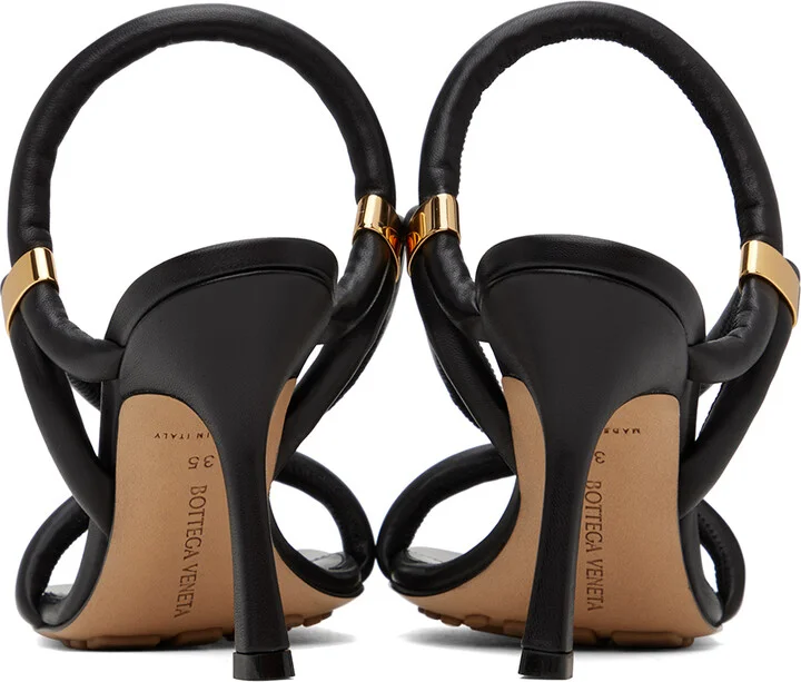 Bottega Veneta Black Stretch Strap Sandals - Image 2