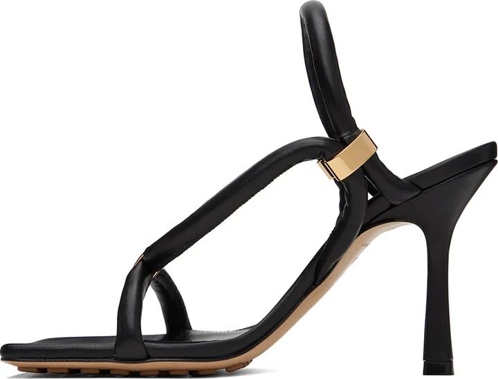 Bottega Veneta Black Stretch Strap Sandals - Image 3