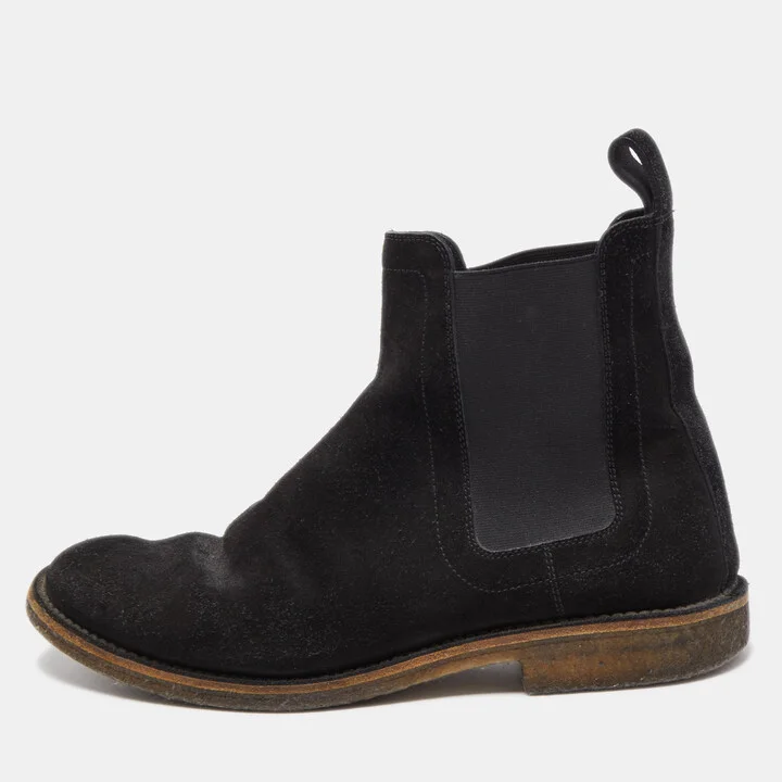 Bottega Veneta Black Suede Chelsea Ankle Boots Size 40