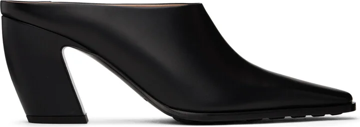 Bottega Veneta Black Tex Mule Heels