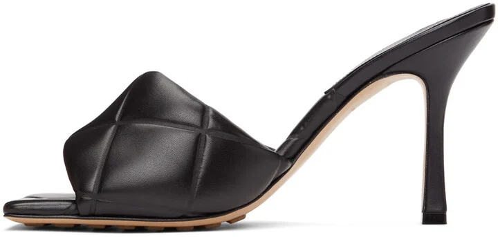 Bottega Veneta Black ‘The Rubber Lido’ Heeled Sandals - Image 4
