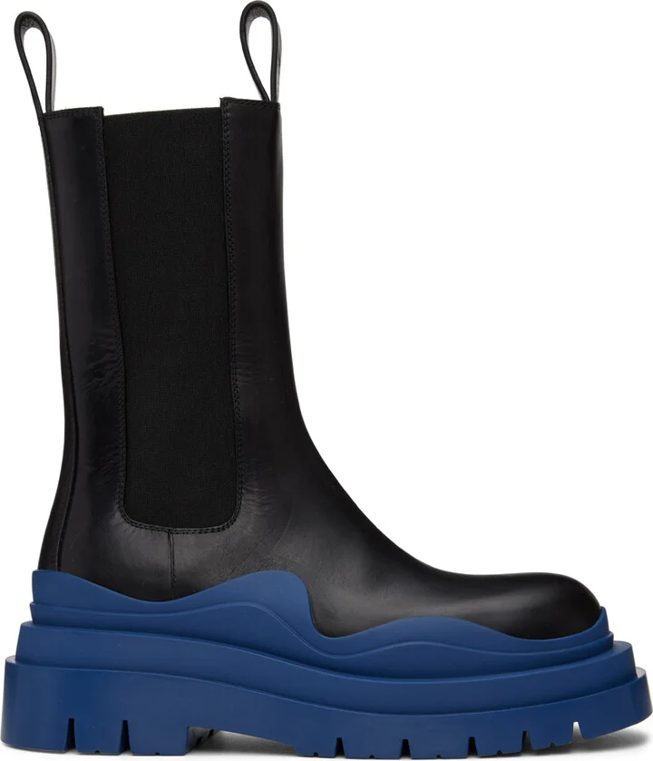 Bottega Veneta Black Tire Chelsea Boot
