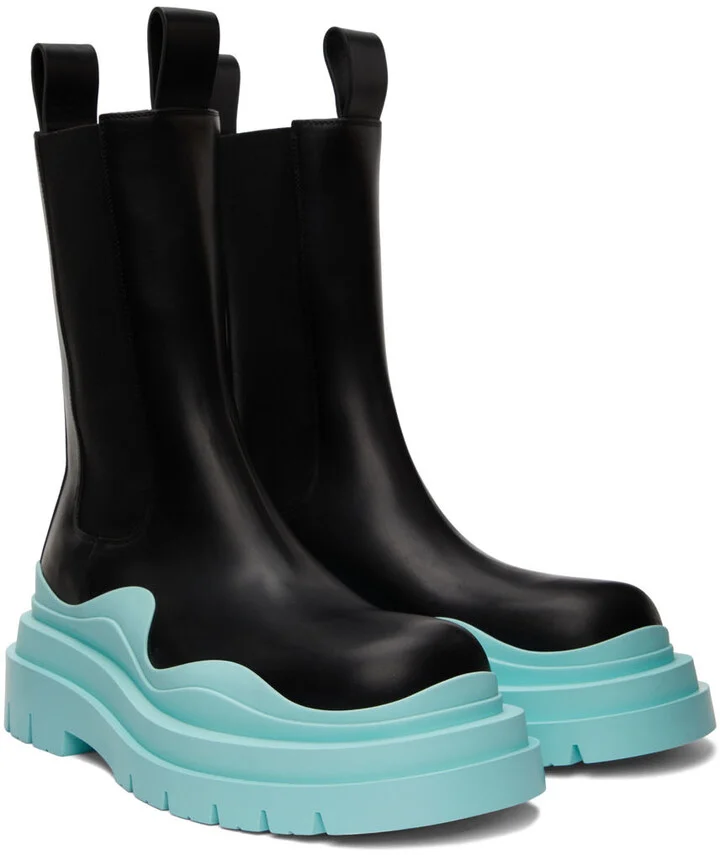 Bottega Veneta Black Tire Chelsea Boots - Image 4
