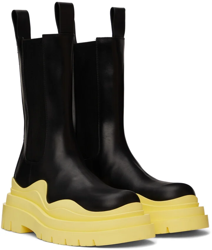 Bottega Veneta Black Tire Chelsea Boots - Image 4