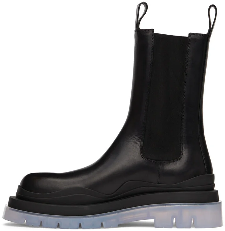 Bottega Veneta Black Tire Chelsea Boots - Image 3