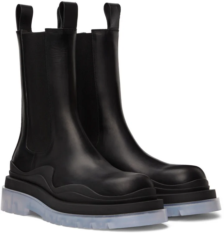 Bottega Veneta Black Tire Chelsea Boots - Image 4
