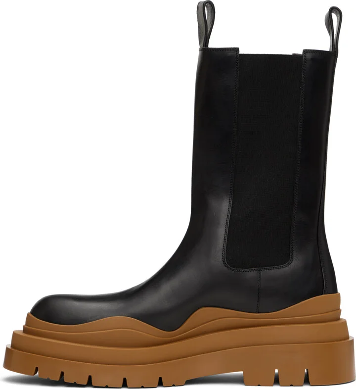 Bottega Veneta Black Tire Chelsea Boots - Image 3