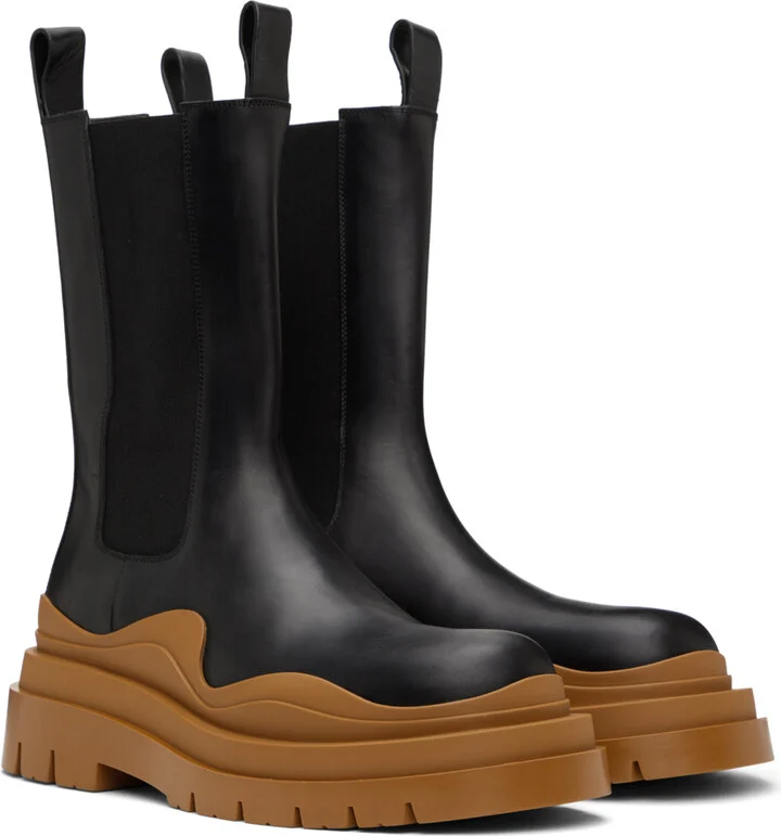 Bottega Veneta Black Tire Chelsea Boots - Image 4