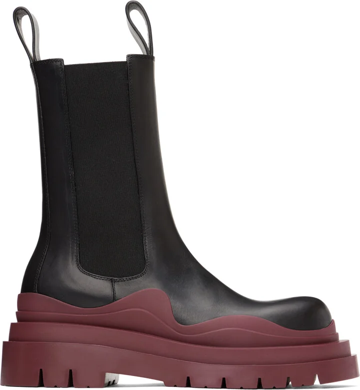Bottega Veneta Black Tire Chelsea Boots