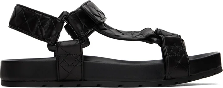 Bottega Veneta Black Trip Sandals