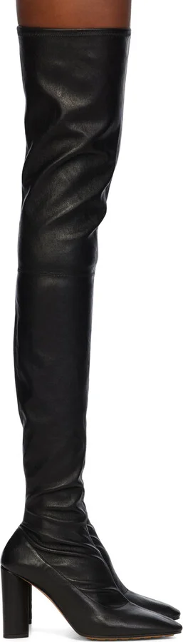 Bottega Veneta Black Tripod Over-The-Knee Boots