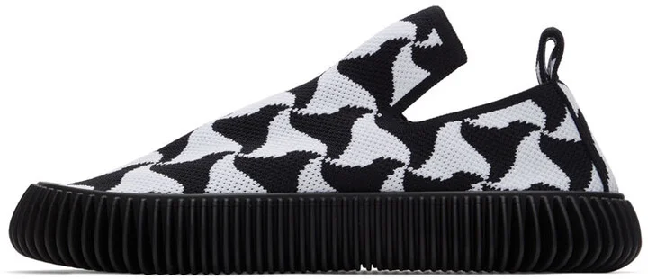 Bottega Veneta Black & White Ripple Sneakers - Image 3