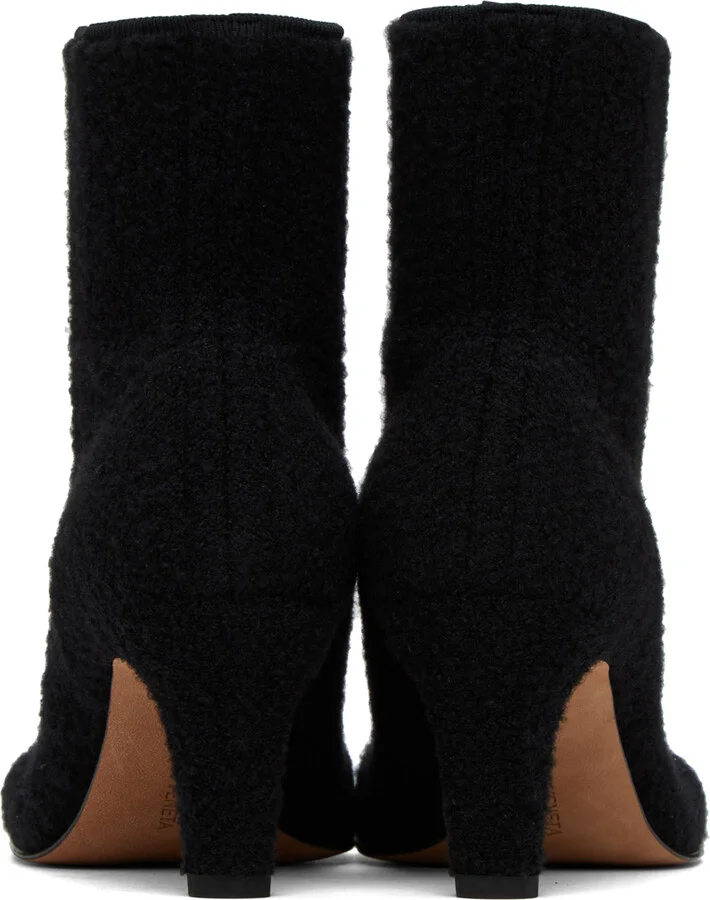 Bottega Veneta Black Wool Bouclé Boots - Image 2