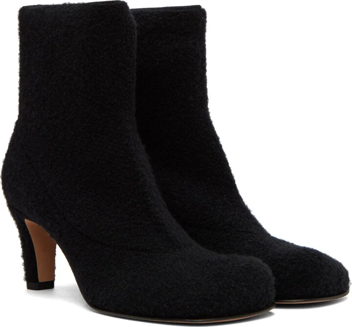Bottega Veneta Black Wool Bouclé Boots - Image 4