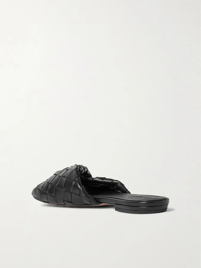 Bottega Veneta - Blink Intrecciato Leather Slides - Black - Image 3