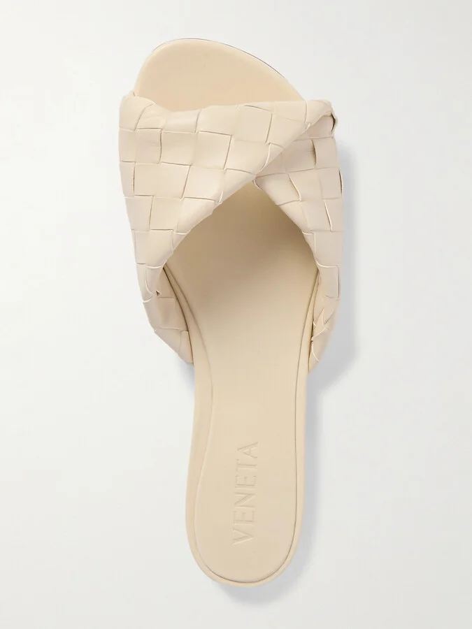 Bottega Veneta - Blink Intrecciato Leather Slides - Off-white - Image 5