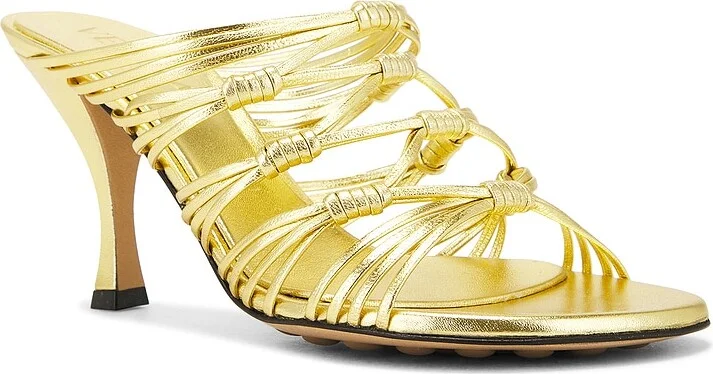 Bottega Veneta Blink Mule Sandal in Metallic Gold - Image 2