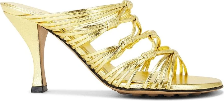 Bottega Veneta Blink Mule Sandal in Metallic Gold