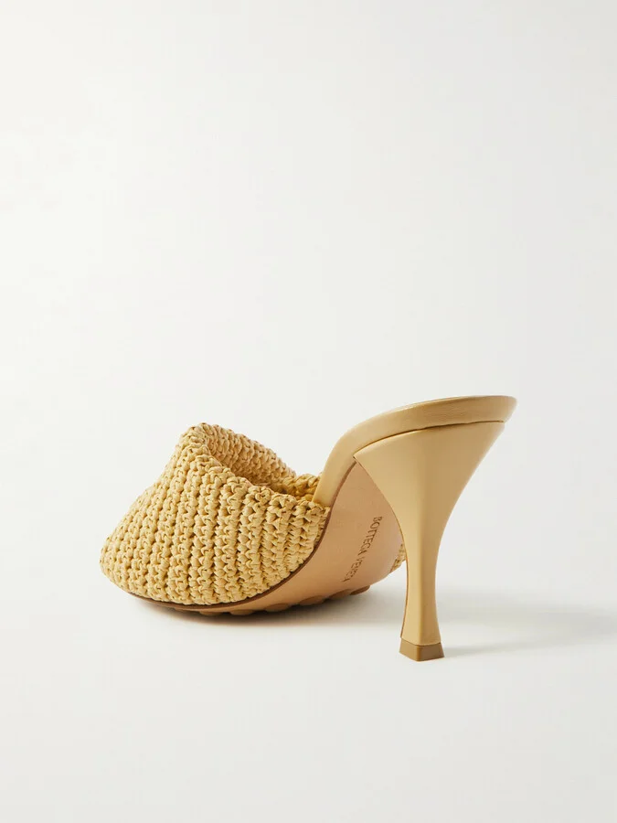 Bottega Veneta - Blink Raffia Mules - Yellow - Image 3