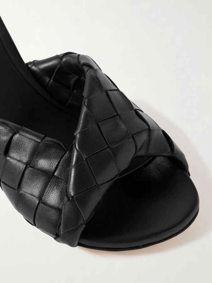 Bottega Veneta - Blink Twisted Intrecciato Leather Mules - Black - Image 4