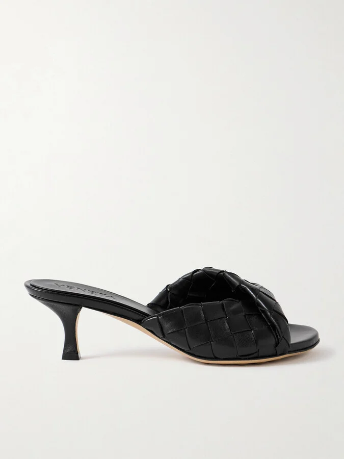 Bottega Veneta - Blink Twisted Intrecciato Leather Mules - Black