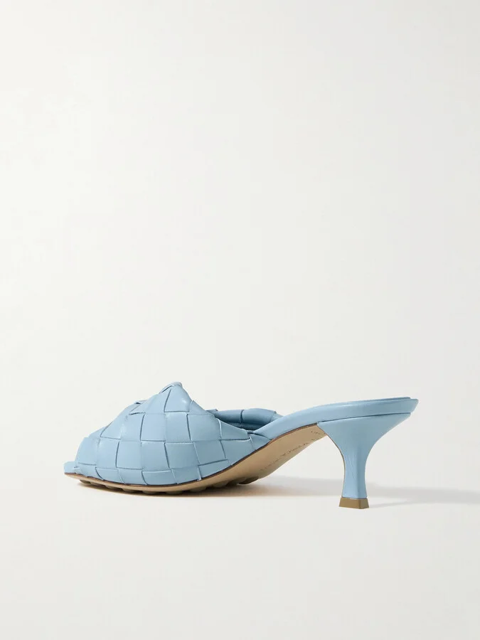 Bottega Veneta - Blink Twisted Intrecciato Leather Mules - Blue - Image 3
