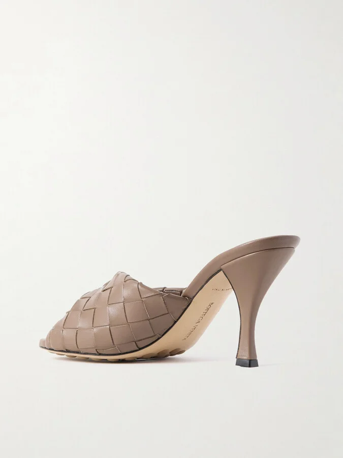 Bottega Veneta - Blink Twisted Intrecciato Leather Mules - Brown - Image 3
