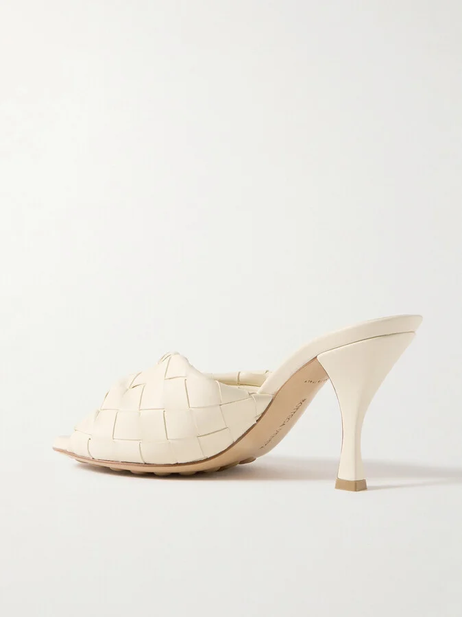 Bottega Veneta - Blink Twisted Intrecciato Leather Mules - Cream - Image 3