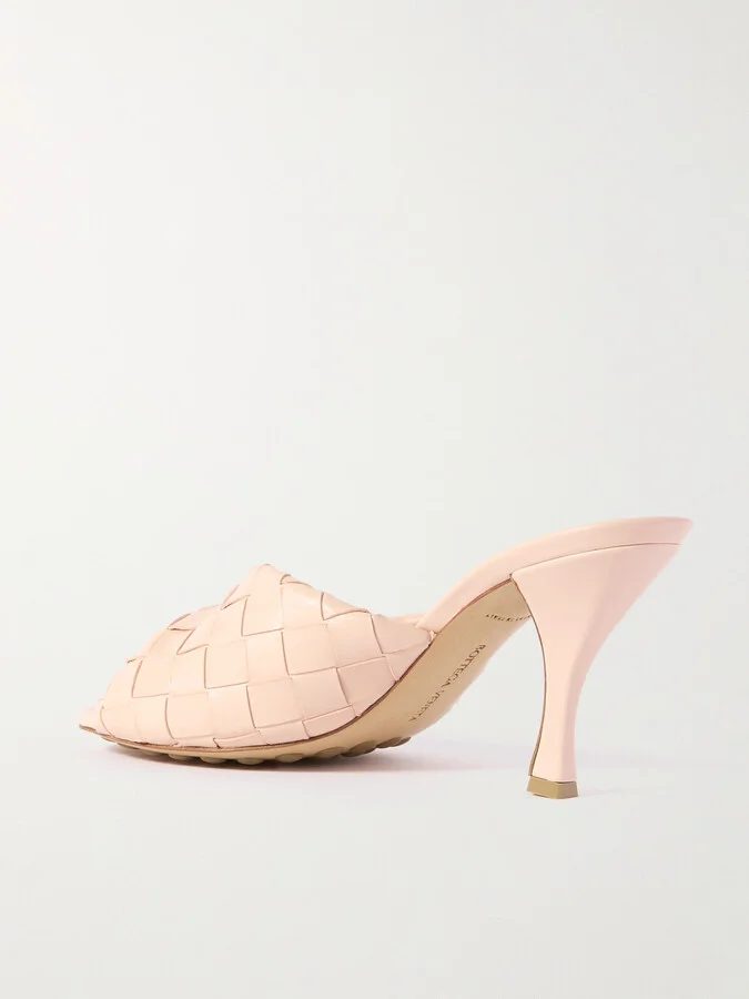 Bottega Veneta - Blink Twisted Intrecciato Leather Mules - Pink - Image 3