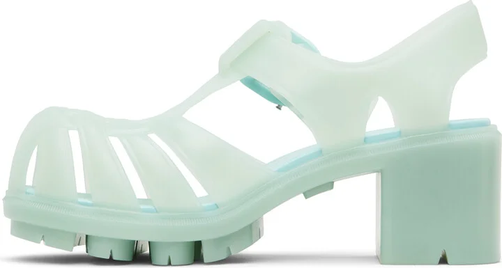 Bottega Veneta Blue Gertie Fisherman Heeled Sandals - Image 3