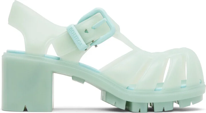 Bottega Veneta Blue Gertie Fisherman Heeled Sandals