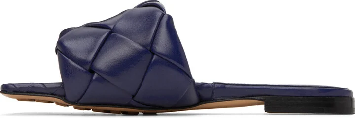 Bottega Veneta Blue Lido Flat Sandals - Image 3