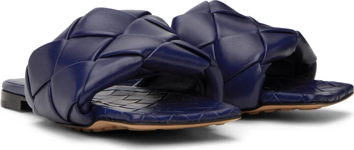 Bottega Veneta Blue Lido Flat Sandals - Image 4