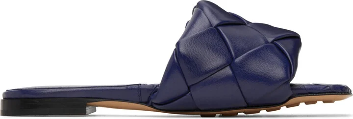 Bottega Veneta Blue Lido Flat Sandals
